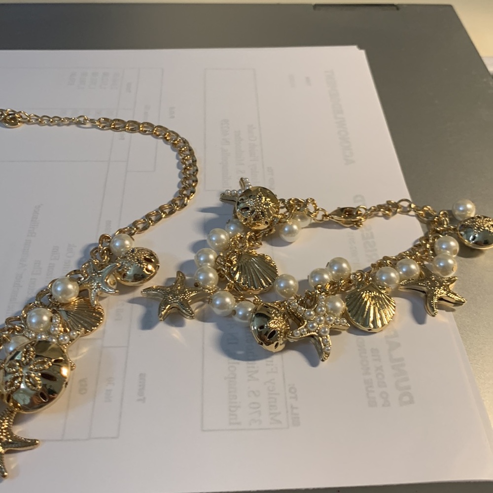 Macys NWOT never worn. No tarnish. Nautical necklace and bracelet set. - Picture 4 of 10